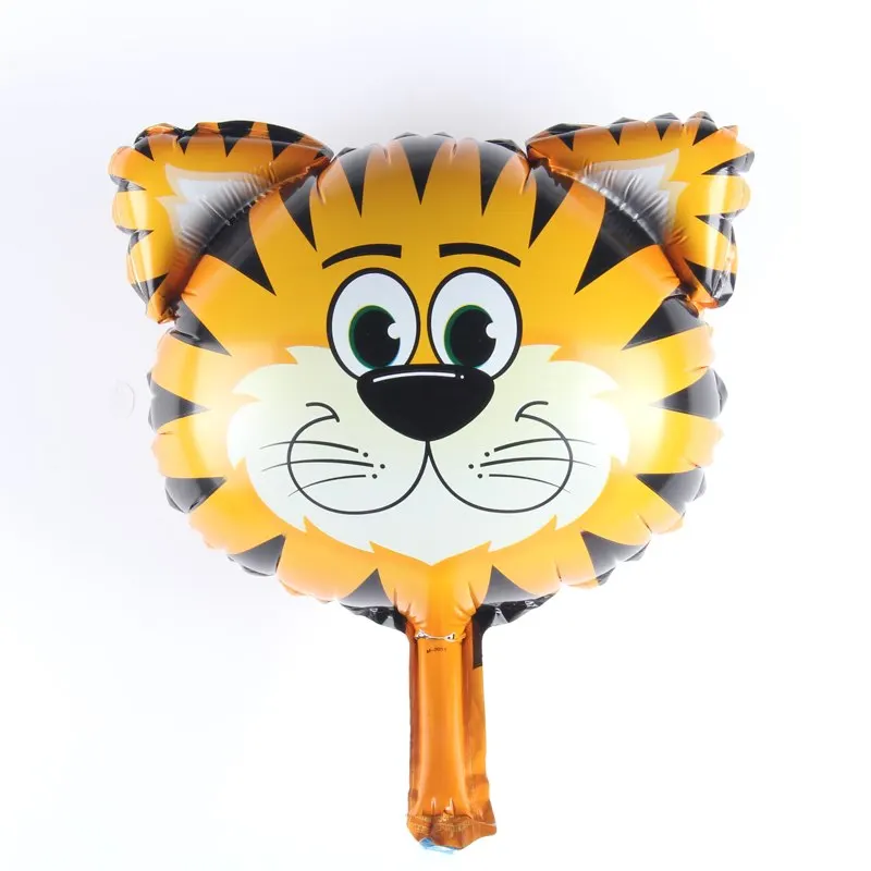 mini tiger 18 дюймов животное воздушный шарик из алюминиевой фольги шар цыпленок/собака/лиса/Бегемот/шар в форме дельфина Дети День Рождения Декор Детская игрушка для душа поставка - Цвет: mini tiger