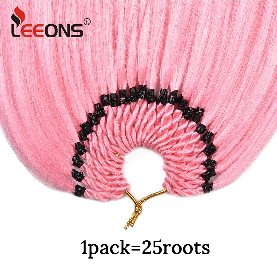 Leeons 25 прядей/шт. прямые пряди для наращивания волос на прядях 1 10 шт. 24 дюйма|Косы
