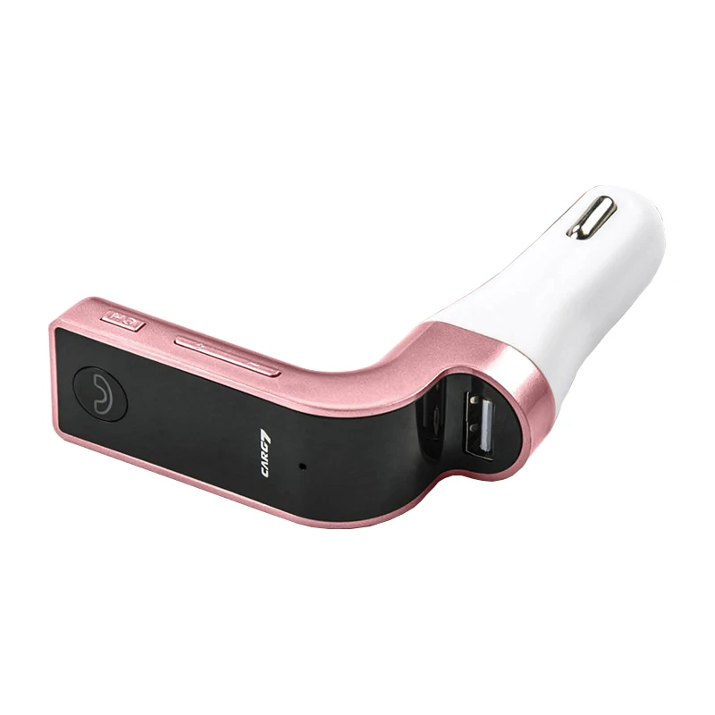 Bluetooth Handfree Автомобильный комплект Автомобильный mp3 плеер для мобильного телефона fm-передатчик автомобильное зарядное устройство вольтметр Интеллектуальный ток выход - Название цвета: Pink