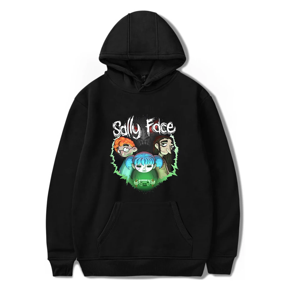 Новое поступление игры Sally Face Толстовка с капюшоном мужская женская одежда для мальчиков и девочек пуловеры игра Sally Face Eyes printed hoodies XXS-XXXXL - Цвет: black hoodie