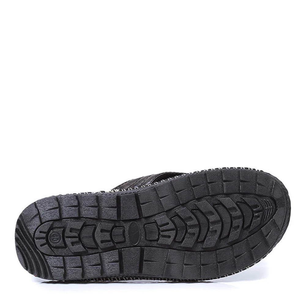 QFFAZ Arrival Summer Cool Men PU Leather Flip Flops British Style Boardered Beach Sandals Male Slippers Zapatos Hombre |