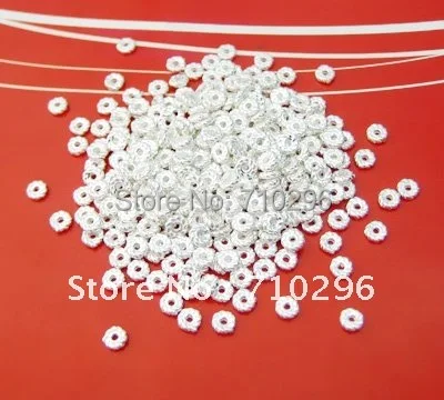 100pcs/lot 925 Solid Silver Spacer Beads 4mm 925 Silver Findings FIT DIY 925 silver jewelry