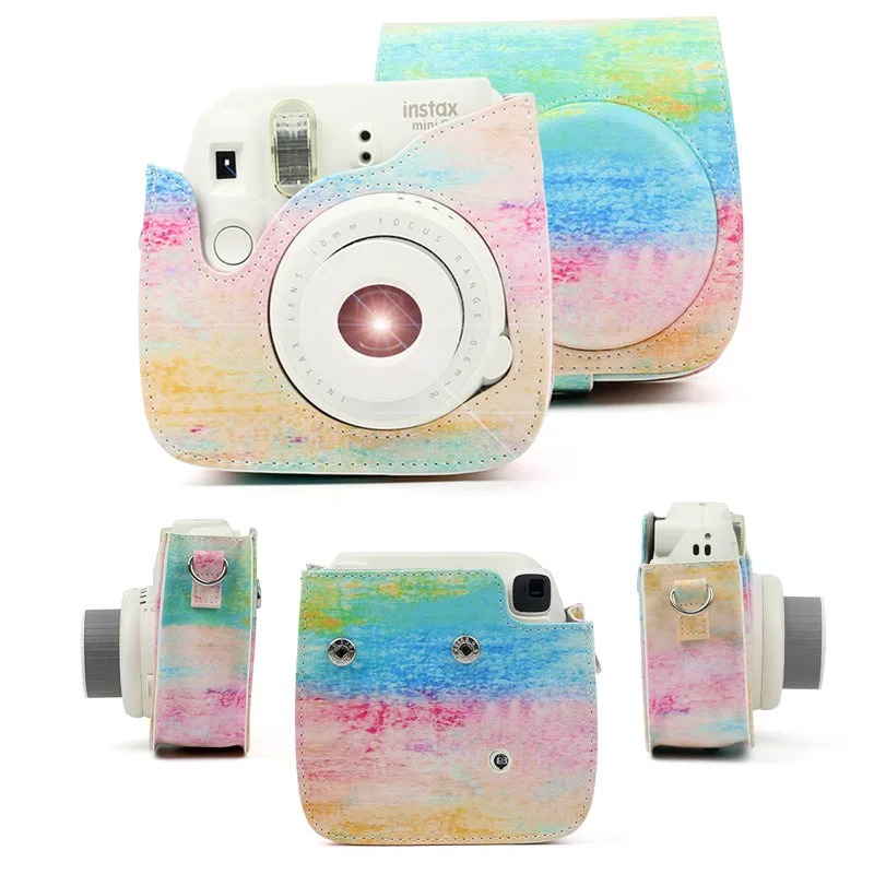 Розовая красная сумка из искусственной кожи чехол для Fujifilm Instax Mini 8 8s mini 9 с