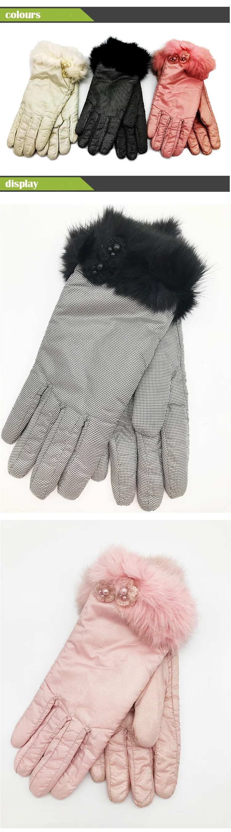 Элегантные клетчатые женские перчатки, полный палец, кроличья шерсть, Зимние Теплые Мягкие Рукавицы на запястье, мода, guantes mujer
