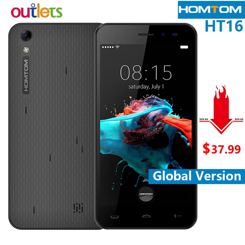 Оригинальный смартфон HOMTOM HT16 экран 5 0 дюйма 3000 мАч 3G на базе Android 6 четырехъядерный