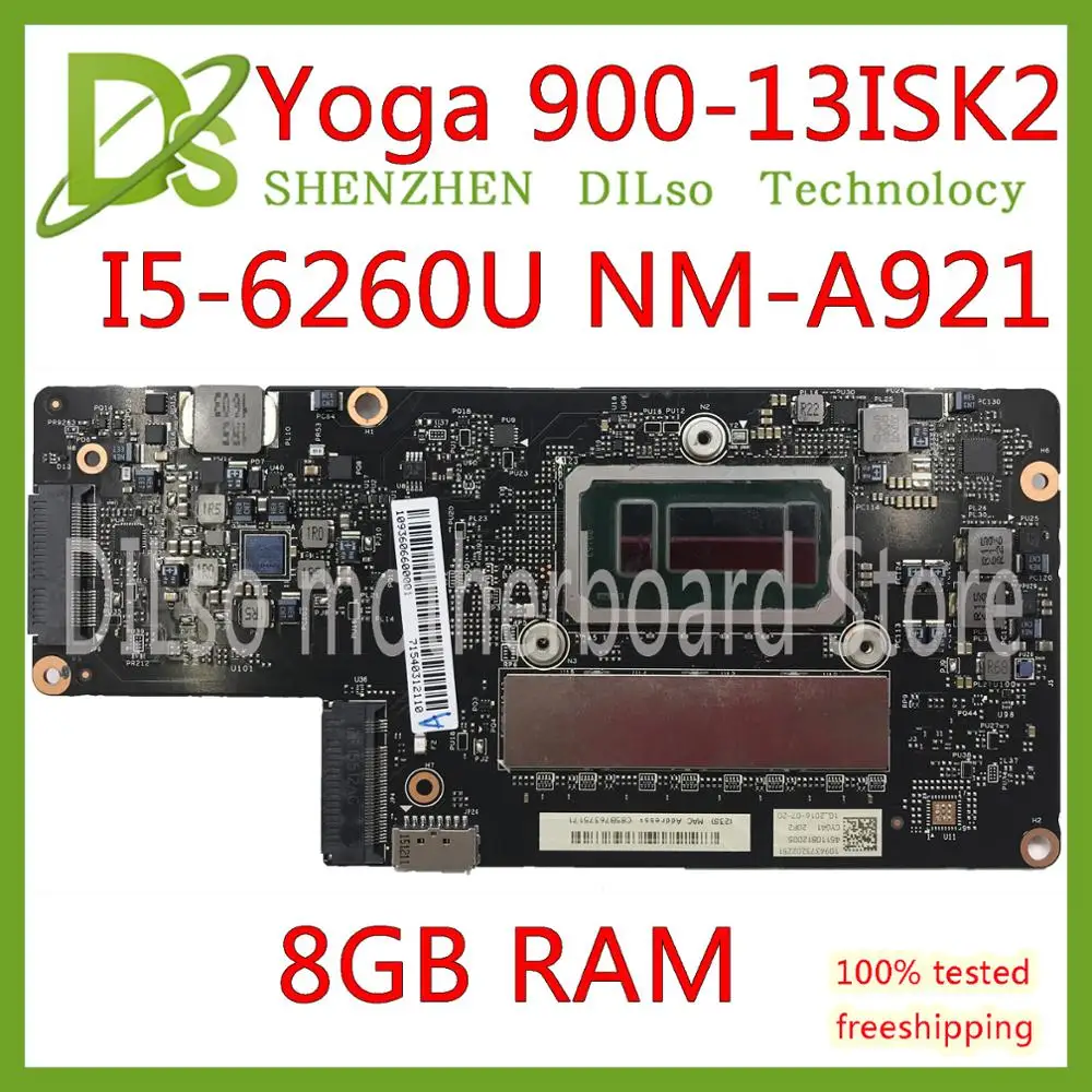 Billig KEFU 900-13isk2 Laptop Mainboard Für Lenovo Yoga900-13ISK 900-13ISK2 Laptop Motherboard I5-6260U 8GB NM-A921 100% Getestet