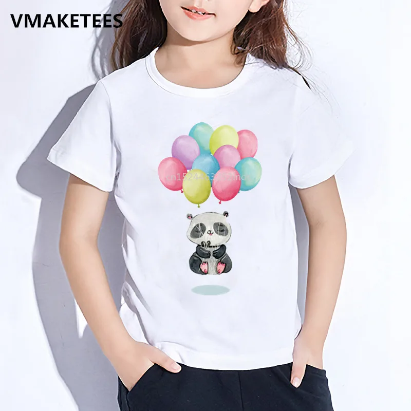 

Kids Summer Short Sleeve Girls&Boys T shirt Children Panda Floating Meditation Cartoon Print T-shirt Funny Baby Clothes,ooo2104