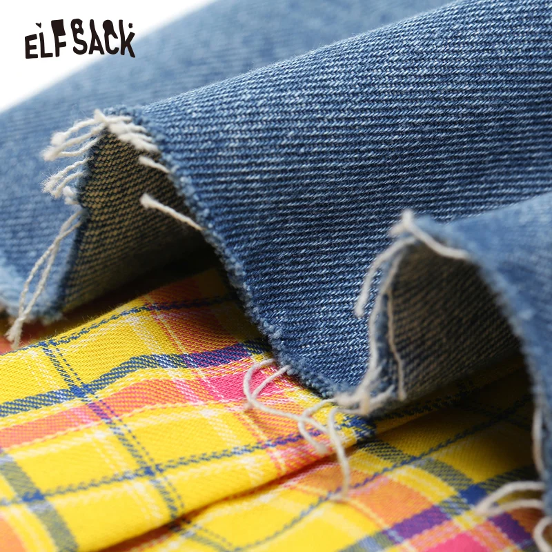 Женская мини-юбка ELFSACK летняя хлопковая с дырками и вставками | одежда