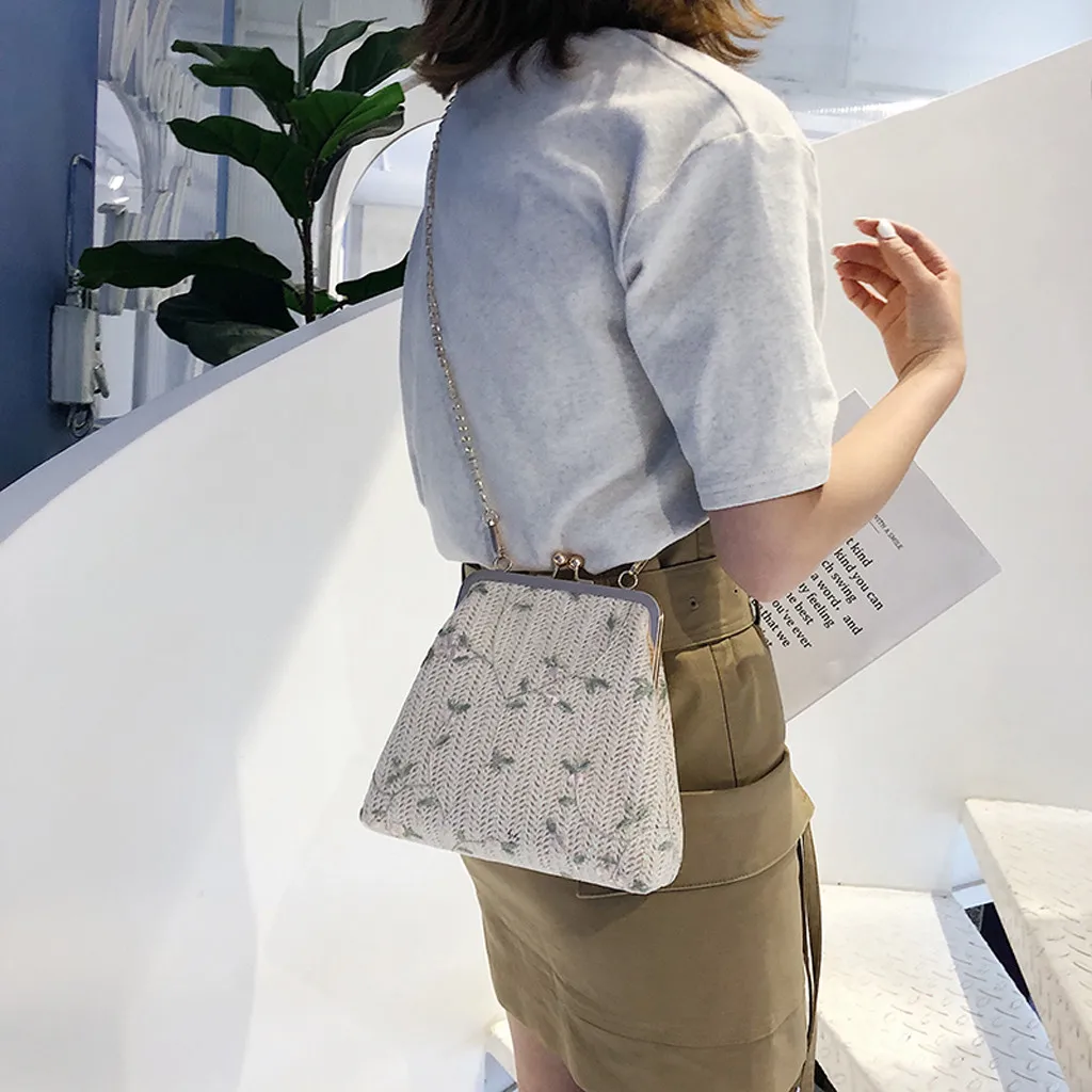 Женская сумка-мессенджер летняя плетеная из ротанга соломы | Багаж и сумки