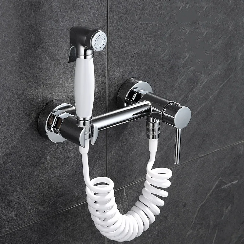Bathroom Toilet Bidet Sprayer Faucet Set Handheld Brass Shattaf Mixer Kit 1.5 Meter Shower Hose Chrome | Обустройство дома
