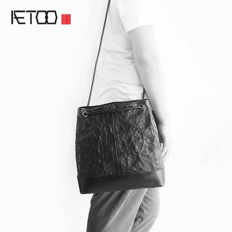 AETOO новый бренд ретро дубленая овчина и первый слой из воловьей кожи сумки