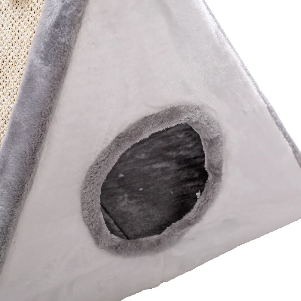 Collapsible Pet Cat House Warm Soft Bed Cute Sandwich Shape Cave Furniture with Scratch Board For Cats | Дом и сад