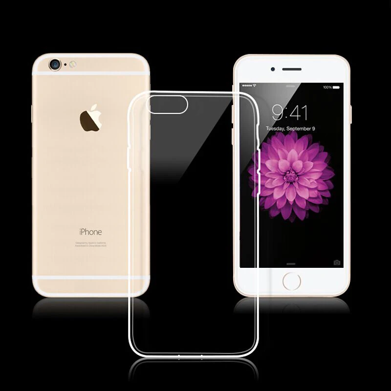 Для Apple iPhone 6 6s чехол тонкий прозрачный защитный силиконовый из ТПУ рукав для plus/6s