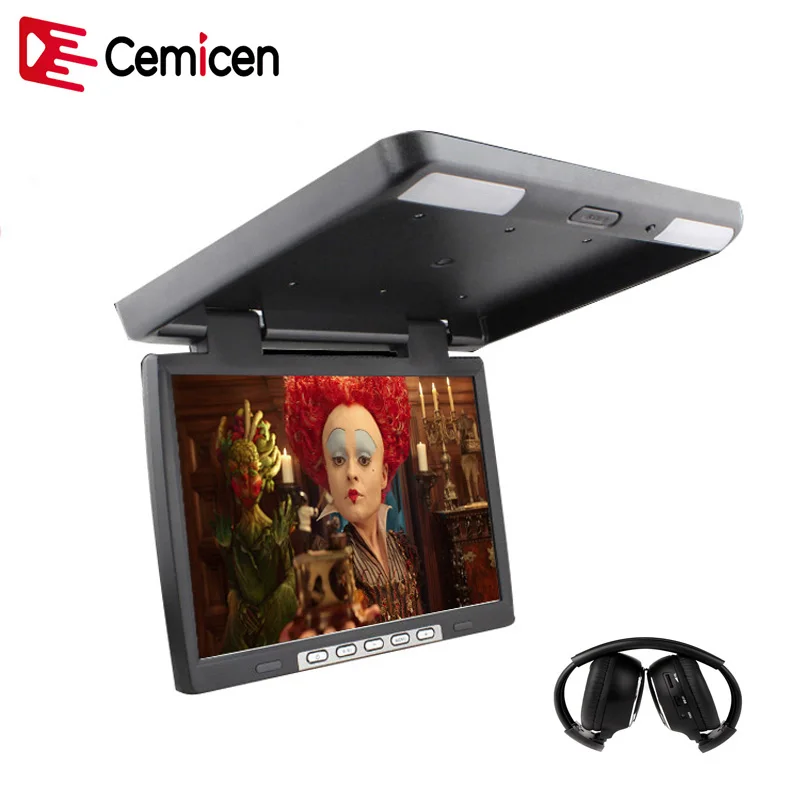 Монитор Cemicen 15 4 дюймов 1080P HD с углом поворота 180 градусов MP5 плеер поддержкой USB SD IR