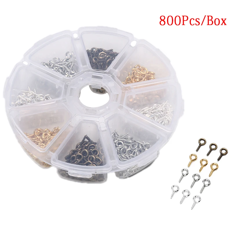 

NEW Hot Small Tiny Mini Eye Pins Eyepins Hooks Eyelets Screw Threaded Silver Clasps Hooks Jewelry Findings 800PCS