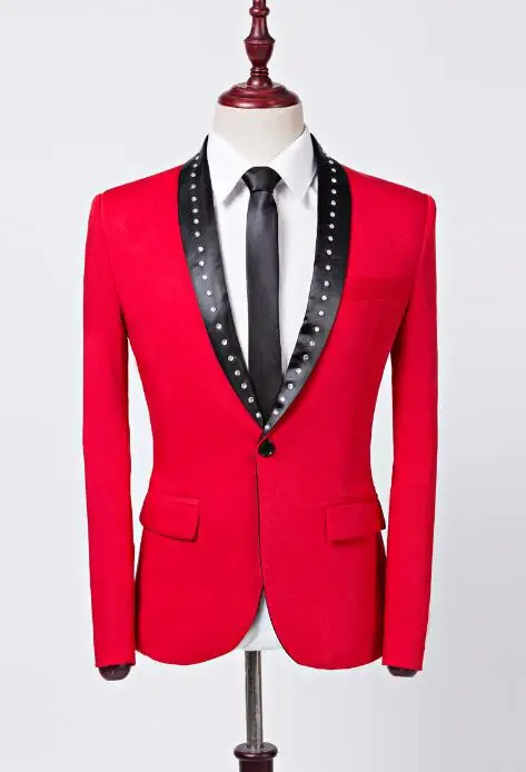 

Red men diamond suits designs homme terno stage costumes for singers men blazer dance clothes jacket star style dress punk