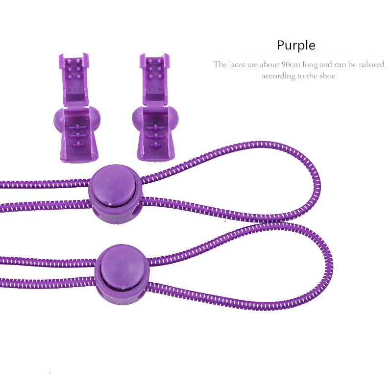 Purple Nyacinth Красочные эластичные шнурки для обуви удобный замок красочные эластичные без завязок силиконовые шнурки ленивые шнурки для обуви для кроссовок - Цвет: Purple