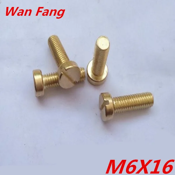 100 шт. m6x16 головкой латунь щелевые винт|brass slotted screws|slotted screwsscrew screw |
