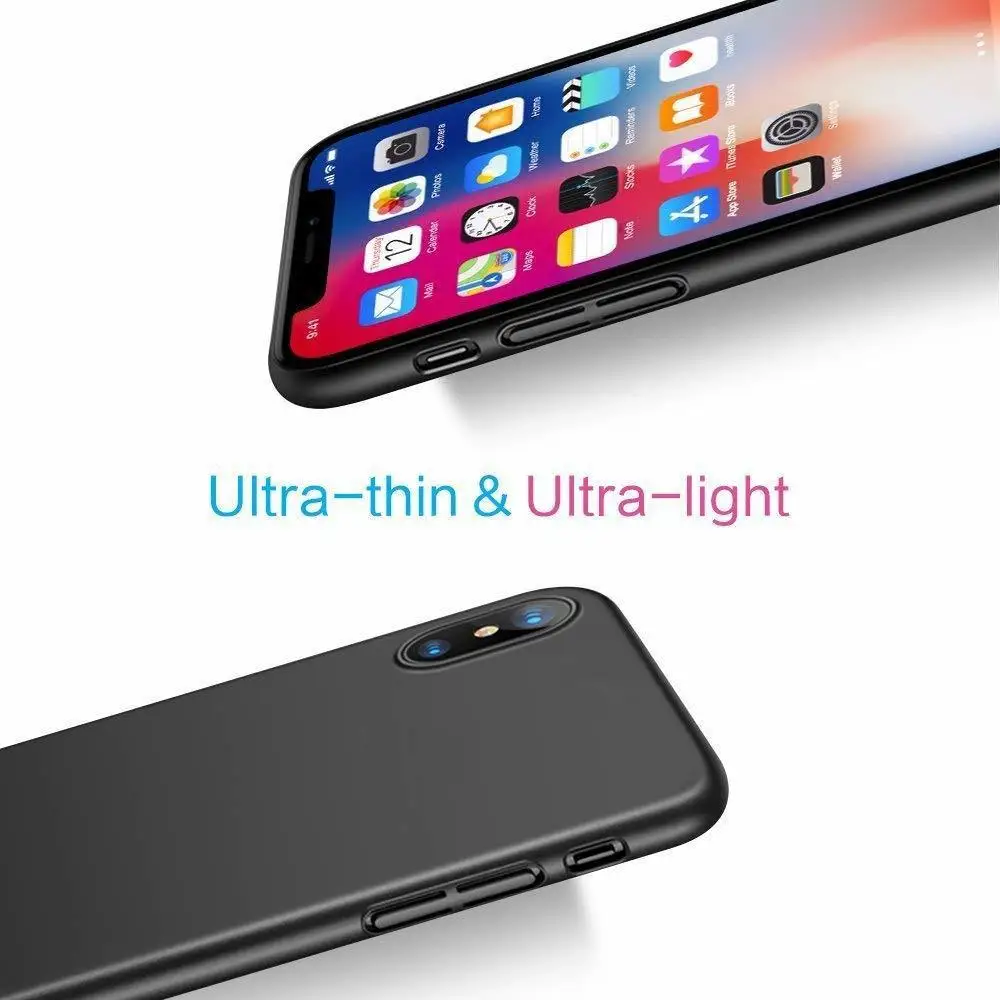 Maxannty Case For IPhone X Ultra Thin Soft Touch Full Protection PC Material Hard Plastic Cover 5.8 Inch (Black) |