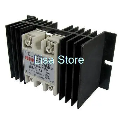 Однофазное твердотельное реле переменного тока SSR 10A 80 280V 24 380V w алюминиевый