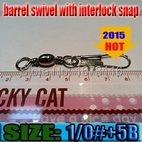 

2015new Barrel Swivel with interlock snap size:1/0+5B quantily 10pcs