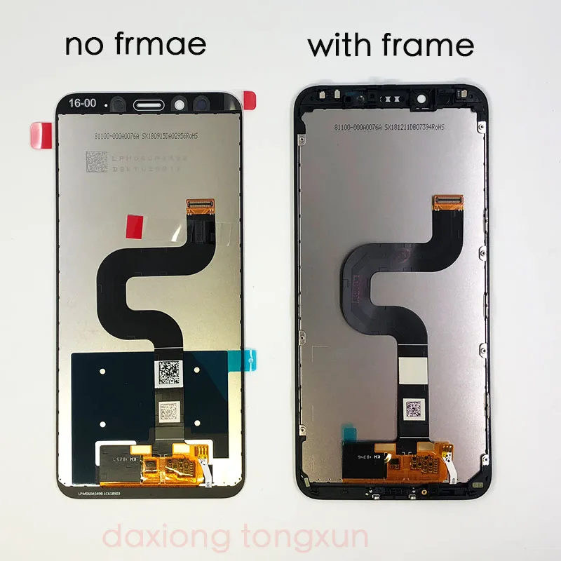 2160*1080 AAA качественный ЖК-дисплей с рамкой для XiaoMi Mi A2 MIA2, сменный ЖК-экран для XiaoMi 6X, ЖК-дигитайзер в сборе