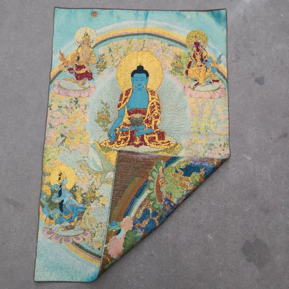 2019Nepalese collection of traditional Tibetan Buddhism Thangka Buddha paintings large size (90X60) silk brocade painting 00119 | Дом и сад