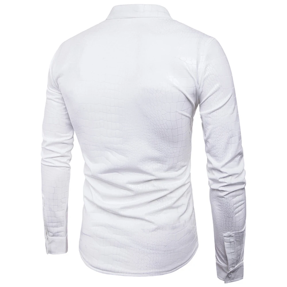 Helisopus модные мужские рубашки эластичная металлическая блестящая рубашка панк с