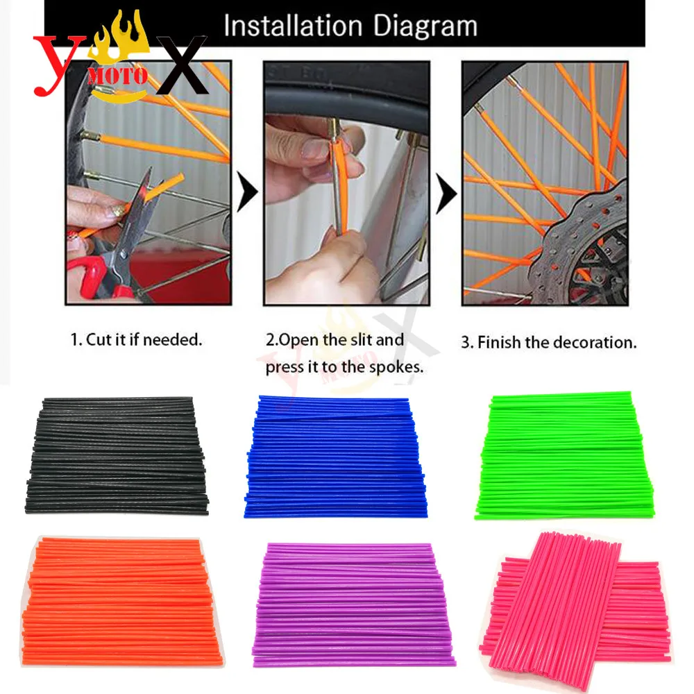 24 см 72 шт. обложка на спицы мотоциклетных внедорожников для SUZUKI RH72 TM DR Z400 DRZ400 PE RM RMX