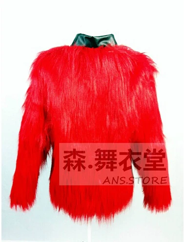 Горячая распродажа! Мужская Новая одежда bigbang из Красного меха ds мужские модные