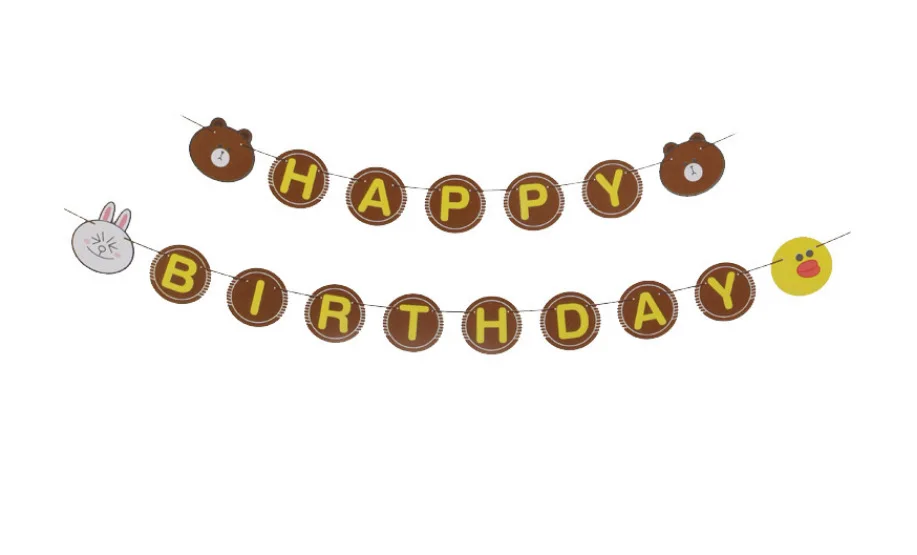 17 шт./компл. 5 м коричневый Медведь Кролик Кони день рождения мультипликационный