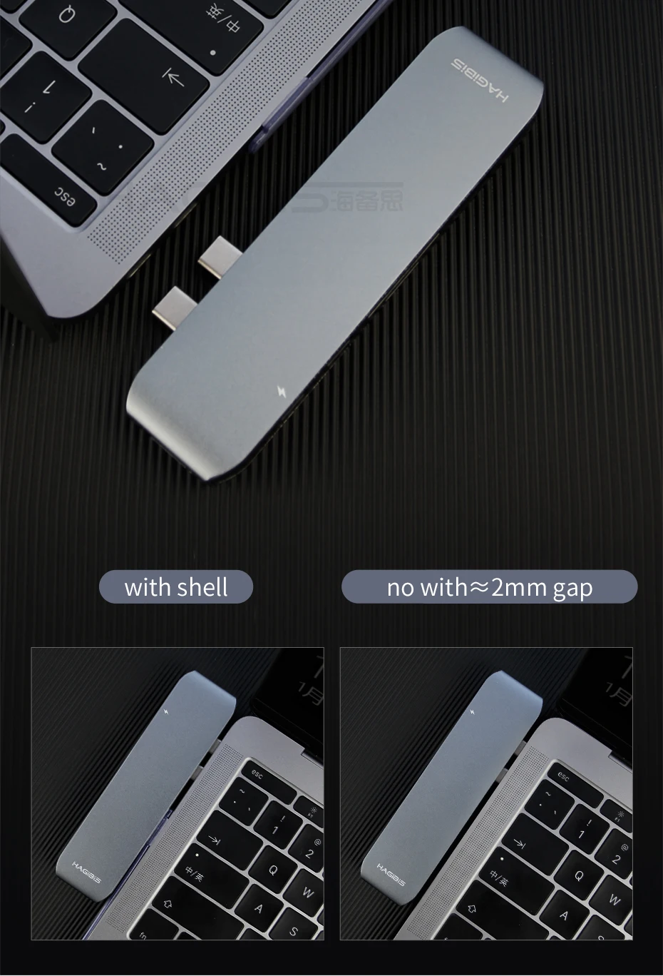 Hagibis 7-в-1 двойной USB-C концентратор Тип-C USB HUB адаптер USB-C к HDMI SD/TF Card Reader PD зарядки 4 к HD для MacBook Pro USB 3,0 концентратор