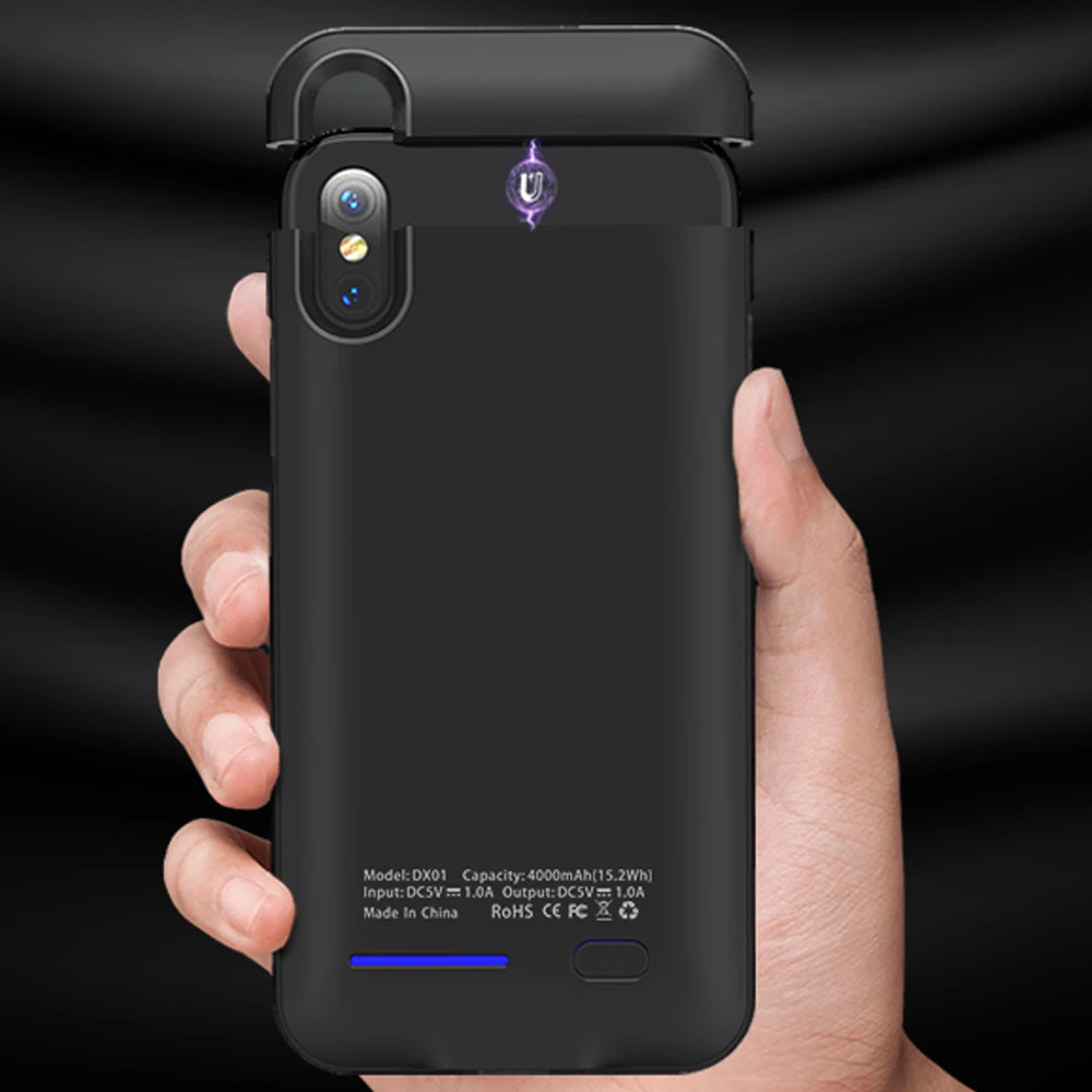 4000mAh Backup Power Bank Charger Battery Cover Magnet Adsorption External Case 5000 mah for iPhone X XS 5.8 | Мобильные телефоны и