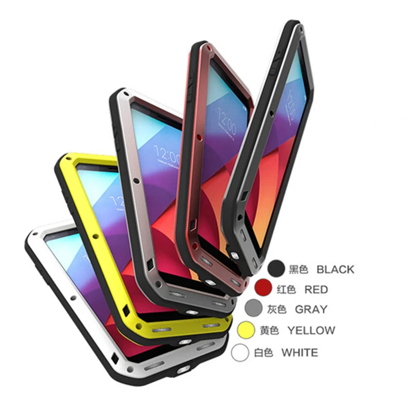 

Aluminum Metal Armor Case For LG G6 G5 G4 Dropproof Gorilla Glass Shockproof Cover Full Body Phone Protective Case For LG G6 G4