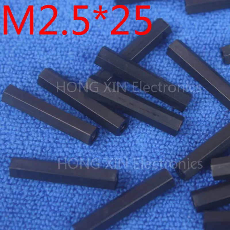 M2.5 * 25 1 шт. черный нейлоновый противостоящий разделитель стандартный гнездовой