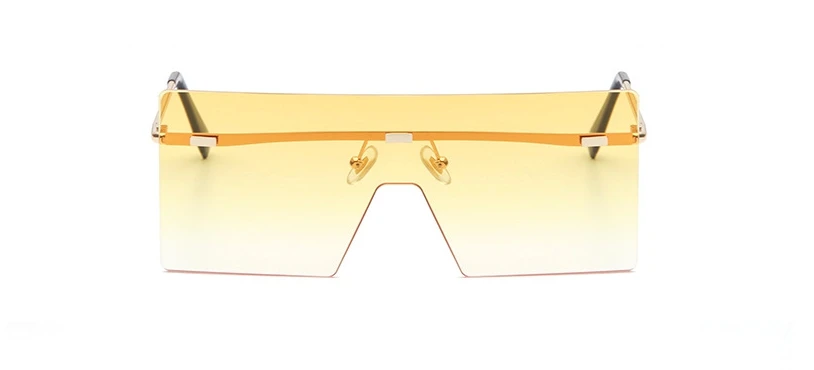 C7 gold yellow Негабаритные солнцезащитные очки с одной линзой для мужчин и женщин модные очки UV400 Винтажные Очки 47256 - Цвет линз: C7 gold yellow
