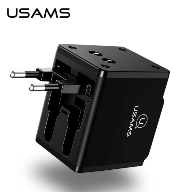 USAMS бренд 4 в 1 двойной USB телефон зарядное устройство глобальная конверсионная