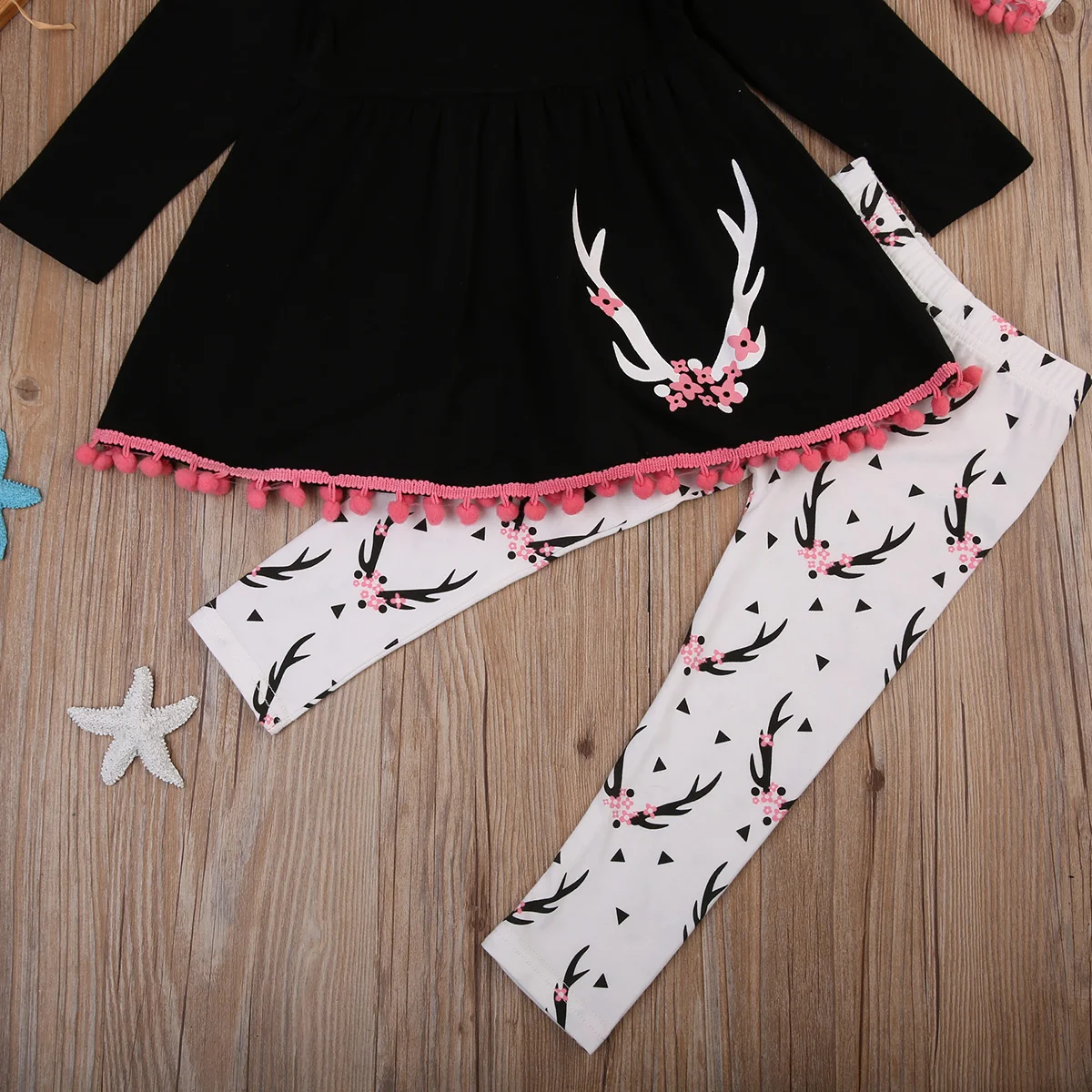 Милая одежда для маленьких девочек из 3 предметов платье мини-кисточка + штаны с