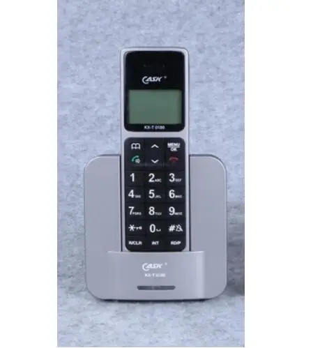 Русский Английский язык цифровой беспроводной телефон с динамиком Mute Alarm lcd подсветка домашний стационарный беспроводной телефон синий - Цвет: Black