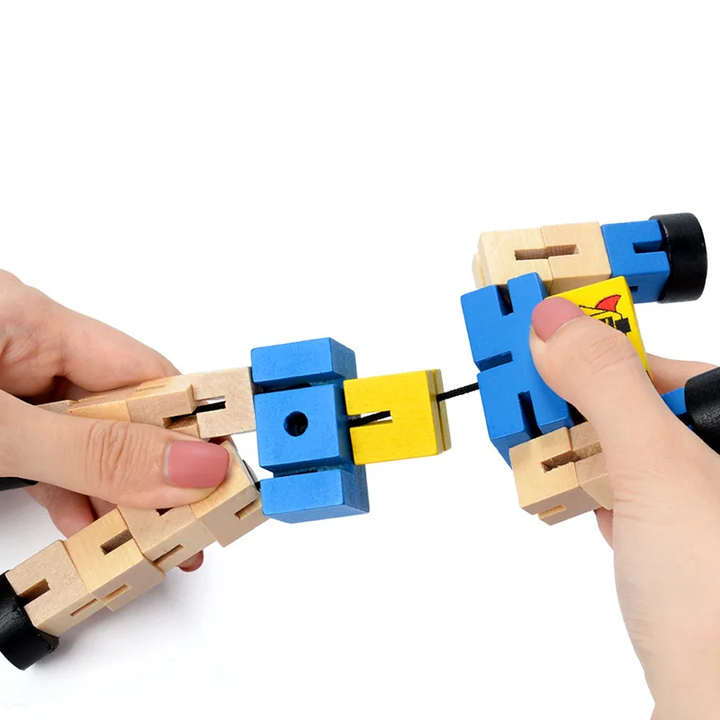 

1 Pc Wooden Changeable shape robot DIY Building Blocks Kids Toys for Children Educational Learning Intelligence Gifts