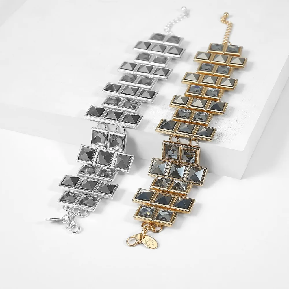 Новинка серебряный цвет квадратный стиль геометрические цинковые необычные