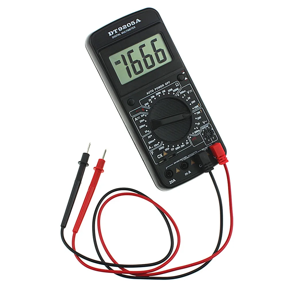 DT9205A Цифровой мультиметр AC/DC Вольтметр Амперметр Сопротивление измеритель