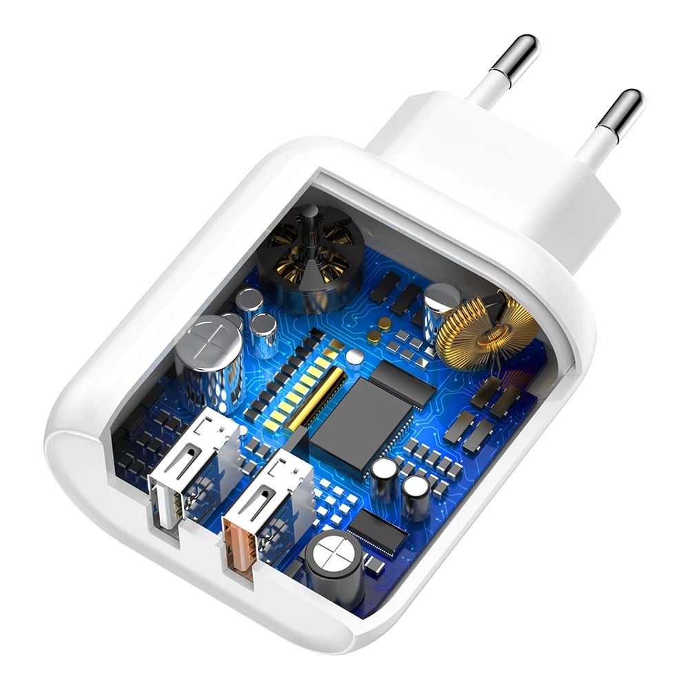 Baseus Bojure серия EU Plug Dual USB QC3.0 быстрое зарядное устройство 23 вт универсальное для