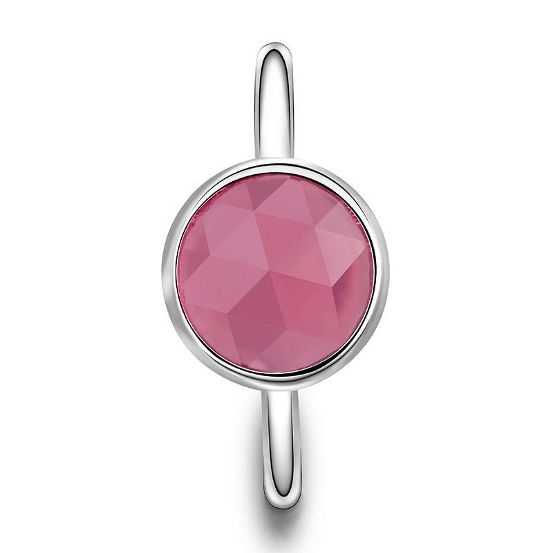 New Arrivals Silver Ring Holes Round Big Rhombohedron Crystal Exquisite Gift For Women Girls Fashion Jewelry Accessories | Украшения и