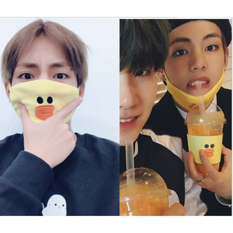 Новая kpop маска рот JUNG KOOK тот же цыпленок Салли коричневый медведь