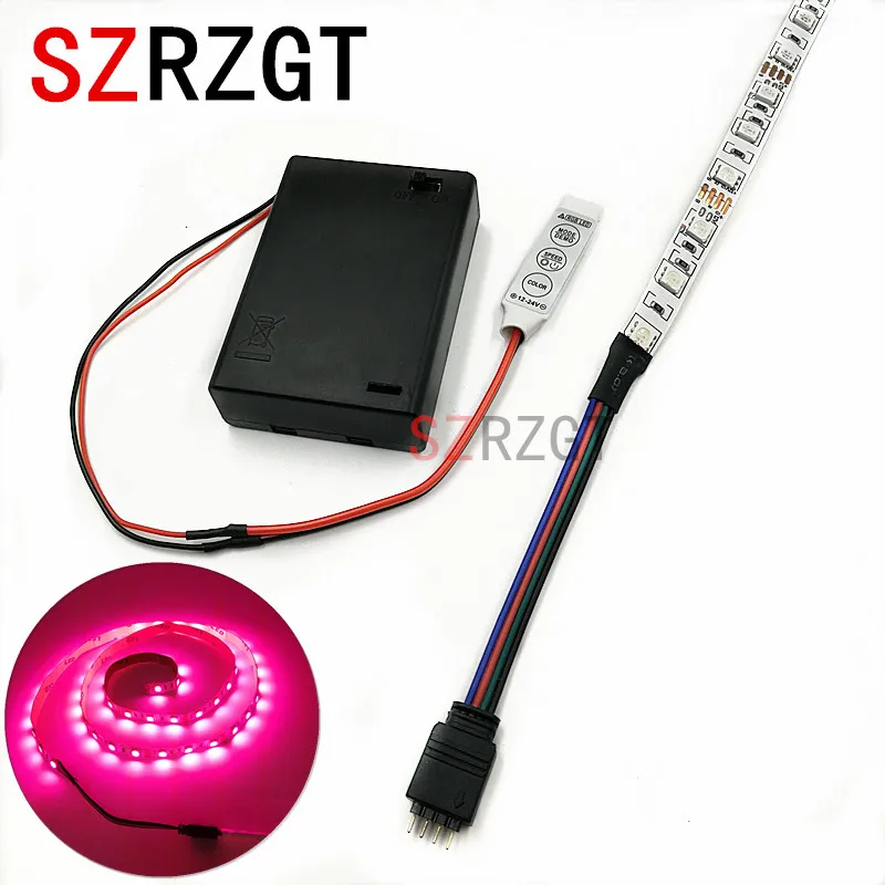 Светодиодная лента на батарейках 5050 SMD 50 см 1 м 2 теплый белый холодный RGB