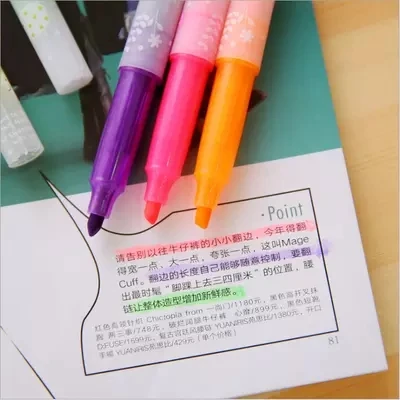 10pcs scent color highlighter scribble sign pen 6 colors 13.5cm length drawing free shipping