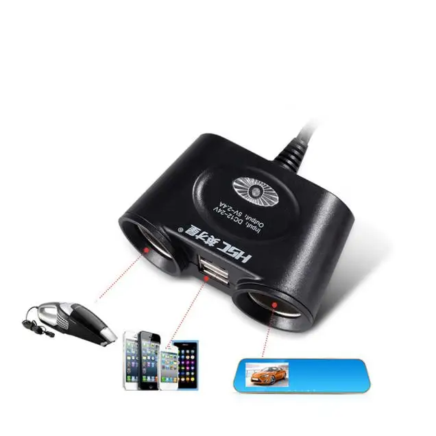 Willtoo двойная розетка 2 Way USB Порты и разъёмы автомобильное зарядное устройство