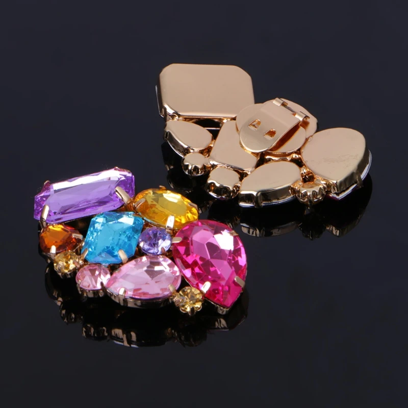 

Hot Sell Lady Shoes Buckle Rhinestone Crystal Decorations Clips Shoe Flower Charms Accessories 1 Pair