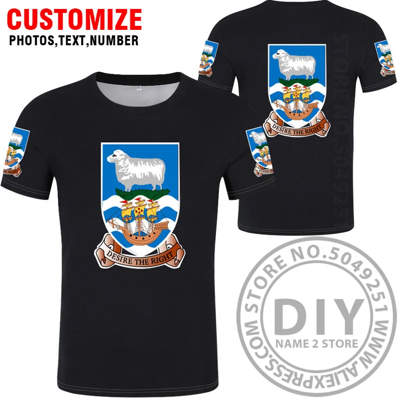 Style 8 Фолклендские острова Мальвинские футболки логотип бесплатно Пользовательское имя номер flk футболка Национальный флаг Страна Печать текст колледж фото одежда - Цвет: Style 8